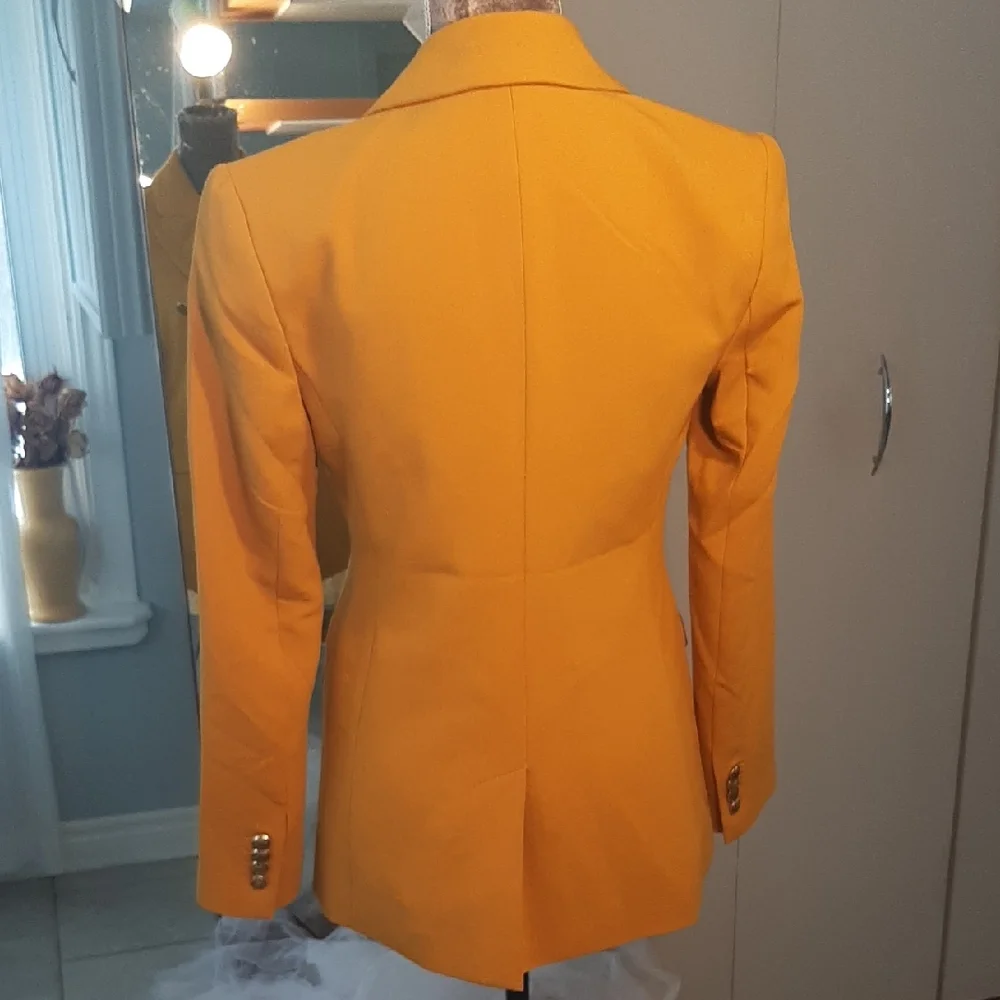 2 PC Banana Republic🔥HARVEST GOLD🔥JACKET➕DRESS Taylored Sz 4 - Picture 5 of 16